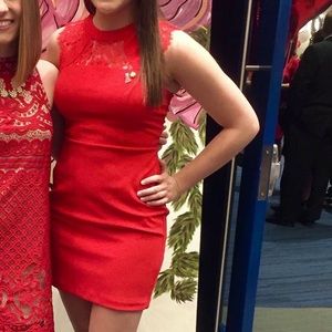 Express Red Dress with Lace Detailing - Worn Once!